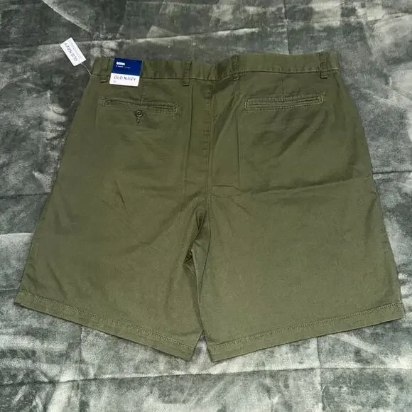 Old Navy Slim Built-In Flex Rotation Chino Shorts Men’s 38 Olive Green 8" Inseam - Picture 2 of 6